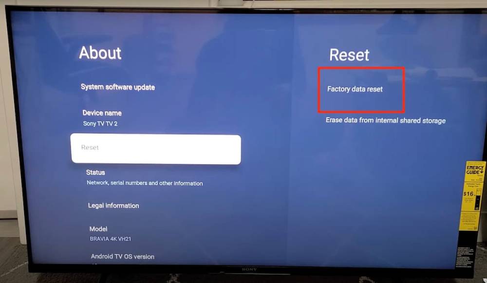 Reset Sony Bravia: Guida per ripristinare le impostazioni di fabbrica